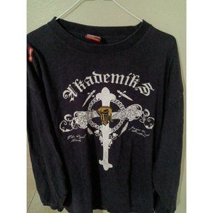 Akademiks Jeanius Level Products T-Shirt 2XL Long Sleeve Spellout Logo Graphic